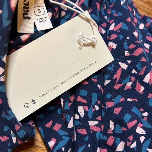 Pact Organic Blue Cotton Dress Size Small Small Fit Flare Pockets Sustainable - Picture 4 of 8